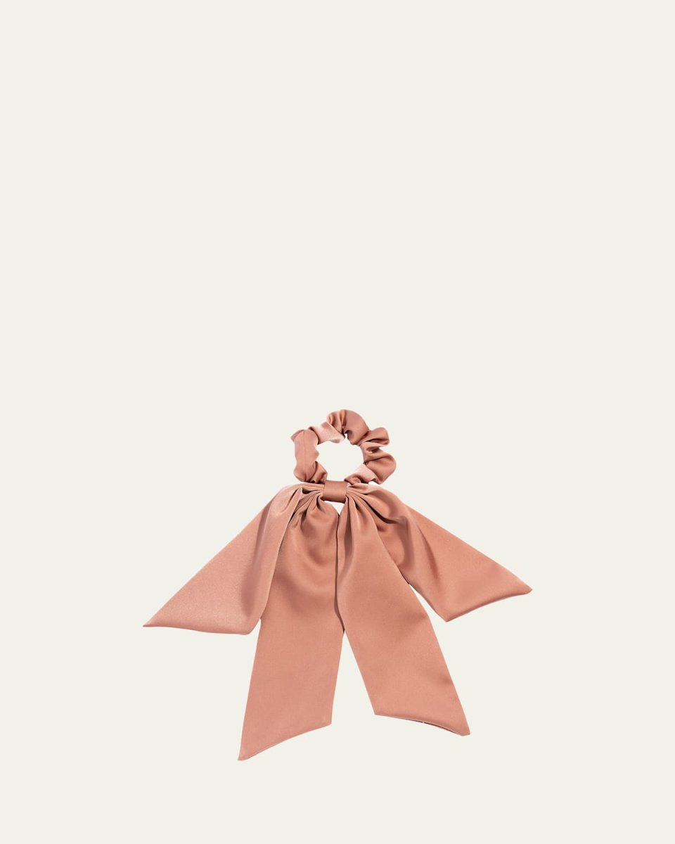 Playa Bow Satin Scrunchie Ponytail Holder